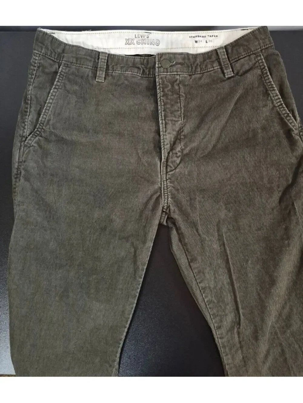 Levi’s XX Chino Men’s 34x30 Corduroy Standard Taper Pants Olive